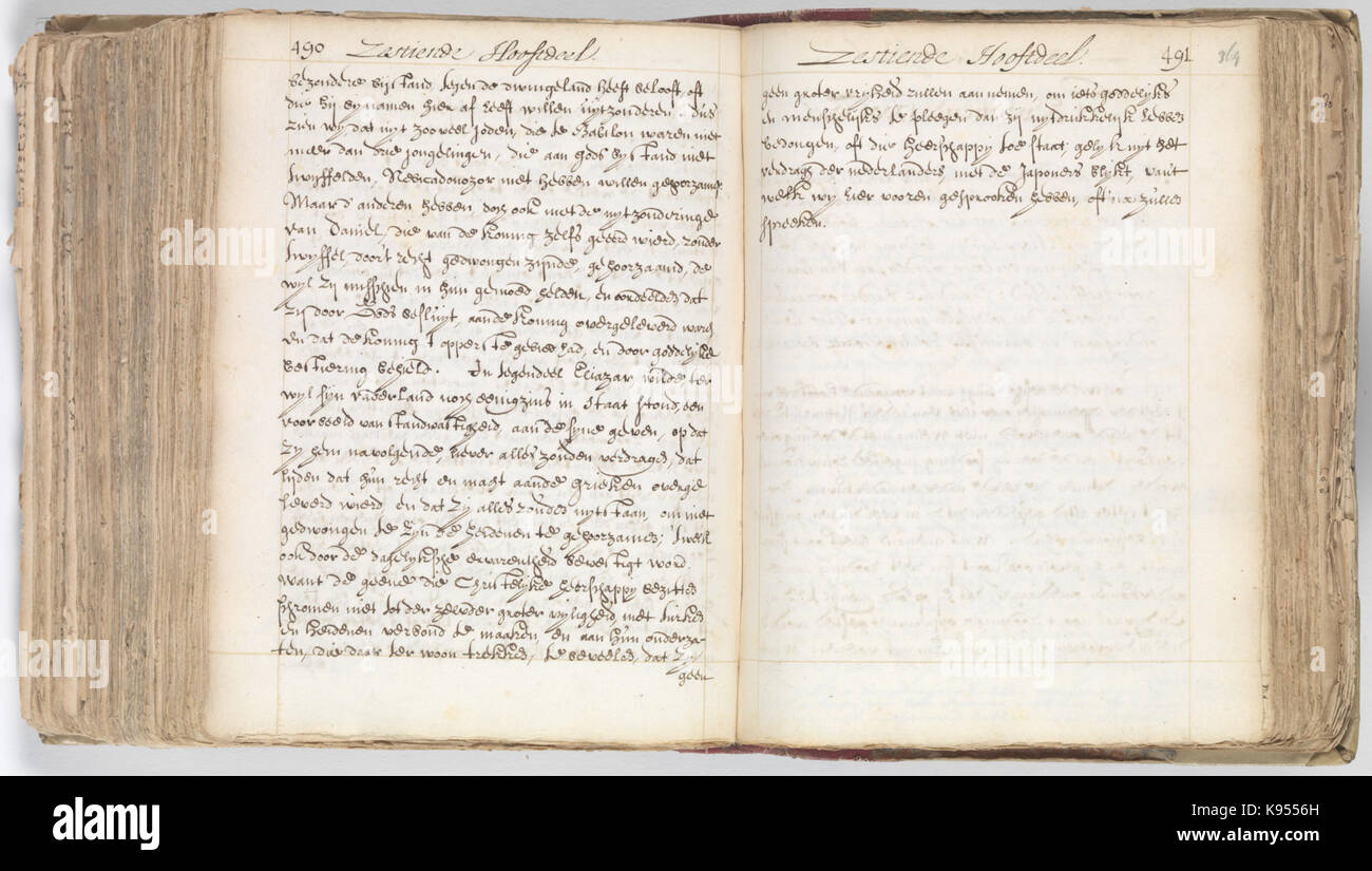 Korte verhandeling van de Gott, Mensch, De Welstand deszelvs KB 75 G 15 Folios 363 V (links) und 364 r (rechts) Stockfoto Korte verhandeling van de Gott, Mensch, De Welstand deszelvs KB 75 G 15 Folios 363 V (links) und 364 r (rechts) Stockfoto