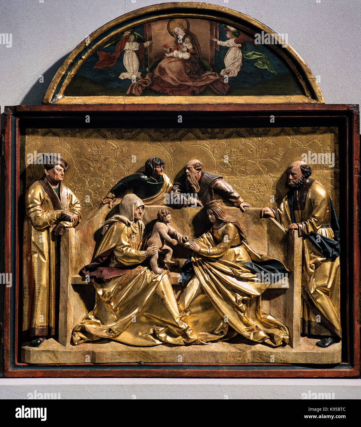 Sacre Kunst kleinen Altar mit der Jungfrau Verwandtschaft Stockfoto