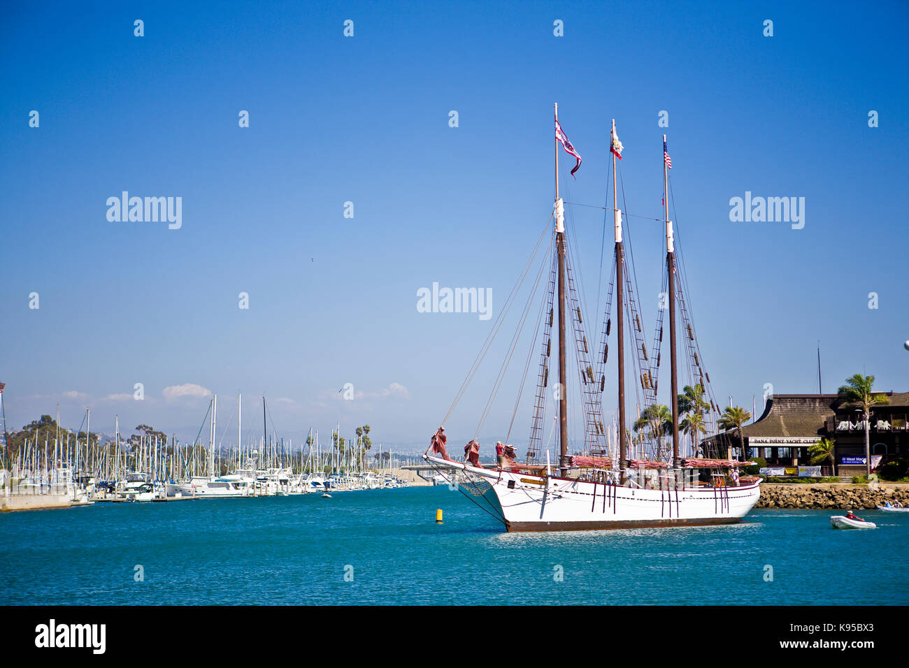 Tall Ship american Pride in Dana Point Harbor, CA USA. Dieses 3-Mast Schoner wurde im Jahre 1941 erbaut, ursprünglich als 2-Mast chooner-Dragger" ein Stockfoto