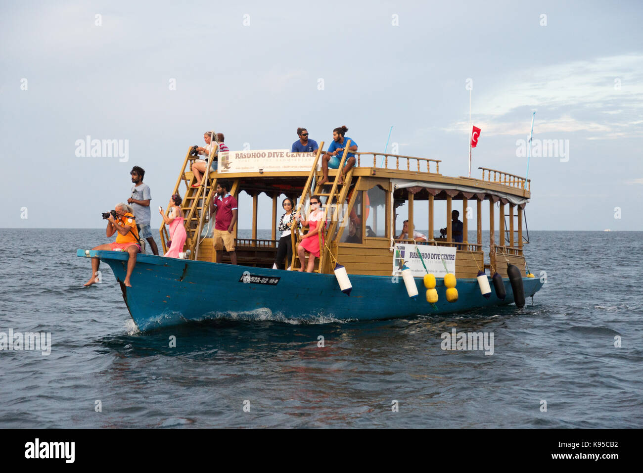 Malediven Tourismus - Touristische boote auf einer Tour, die Malediven, Asien Stockfoto