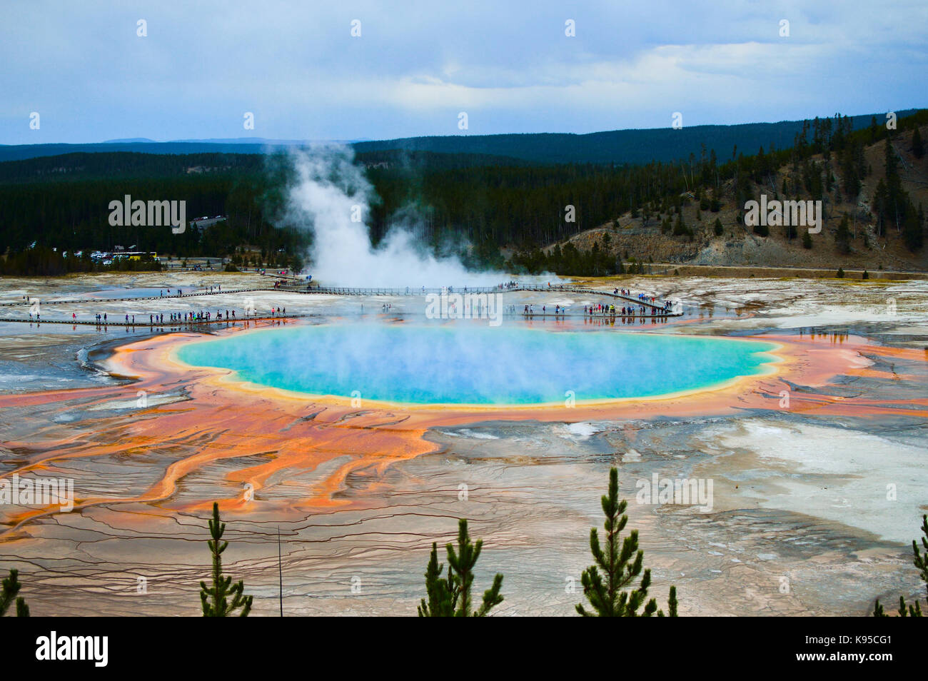 Yellowstone prismatisch Frühling in Wyoming, USA, Yellowstonenational Park Stockfoto