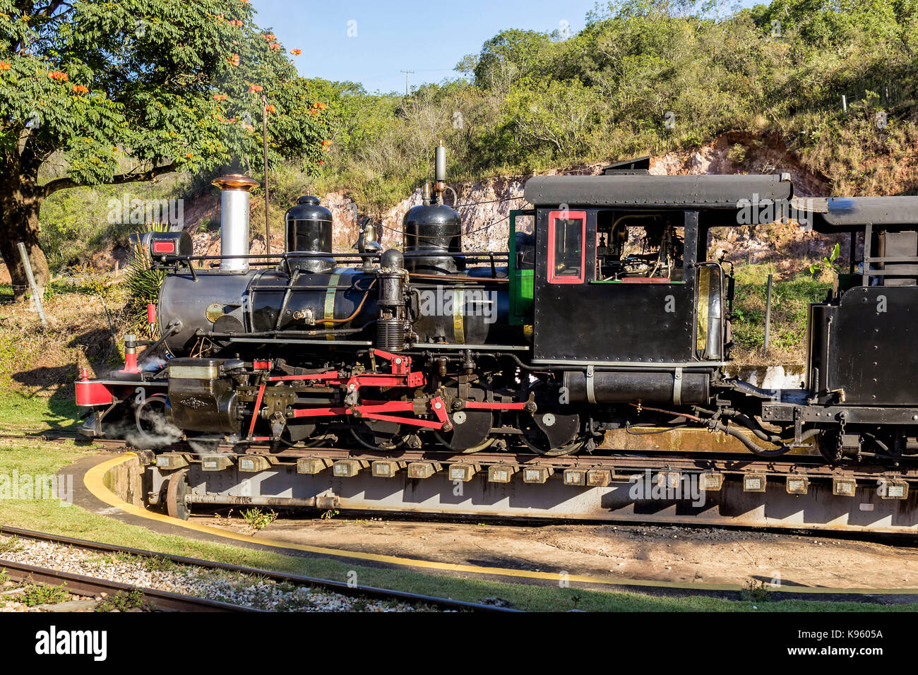 Dampf Zug in Tiradentes Stockfoto