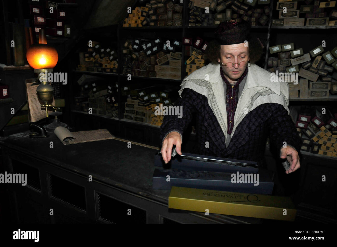 Ollivander's Zauberstab Shop, die magische Welt von Harry Potter, Universal Studios, Florida, USA Stockfoto