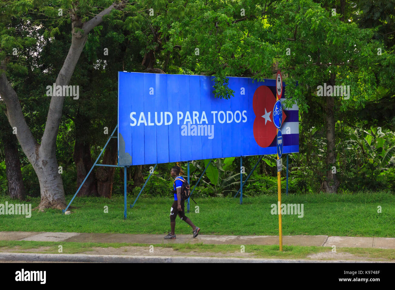 Salud Para Todos,, Segen, willkommen Straßenschild in Havanna, Kuba Stockfoto