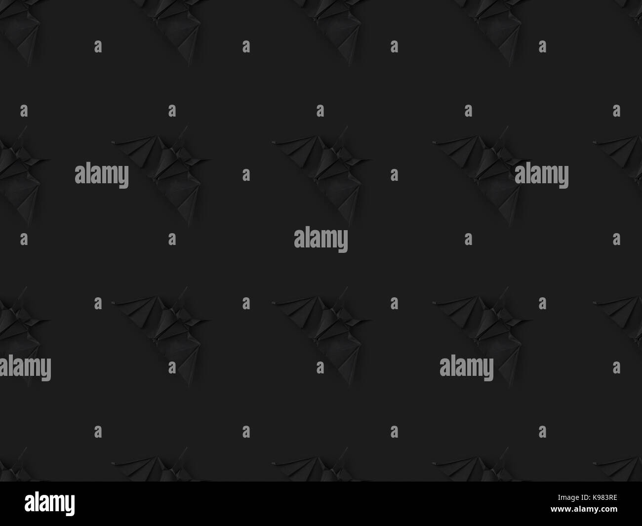 Textur mit Schwarz origami Fledermäuse Stockfoto