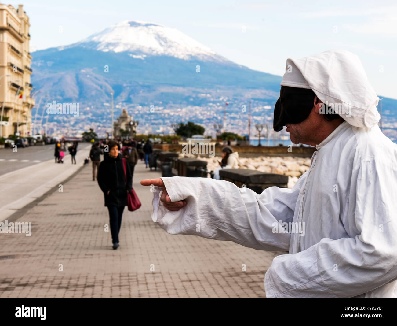 Pulcinella traditionelle neapolitanische Maske Stockfoto