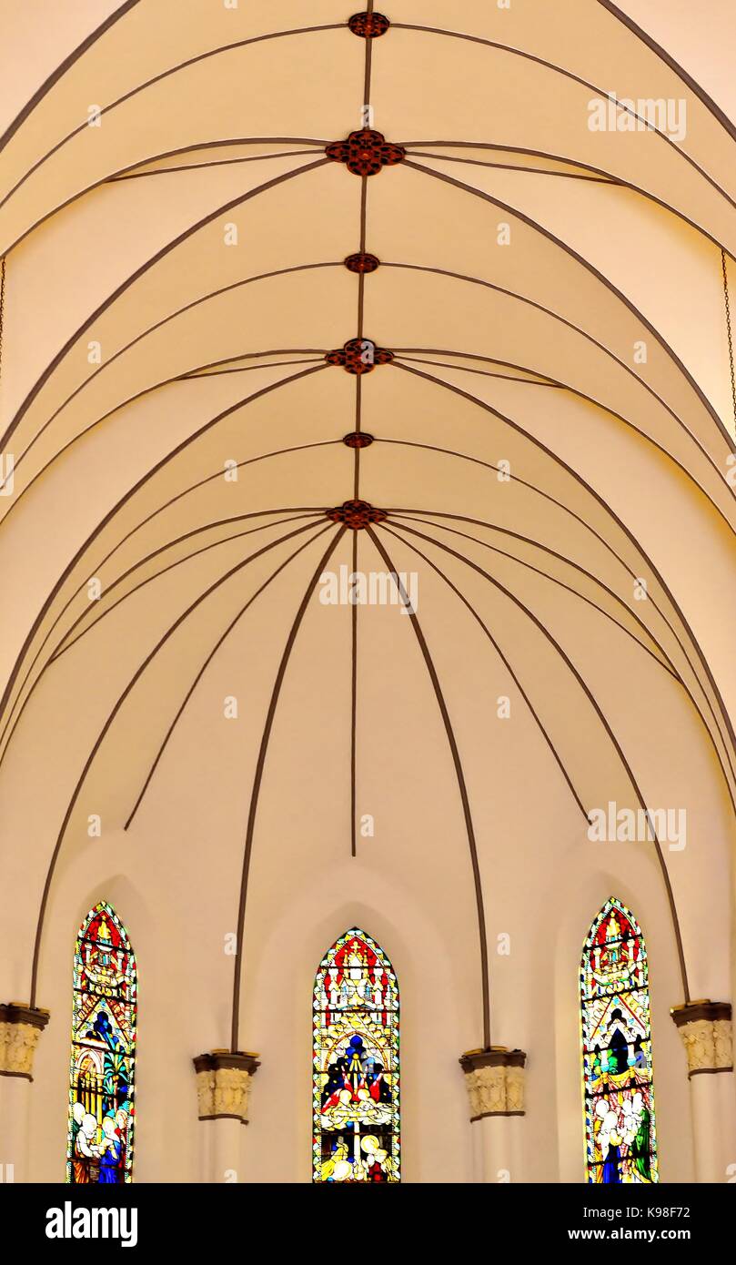 Innenraum der Decke in chjimes Kapelle in Singapur Stockfoto