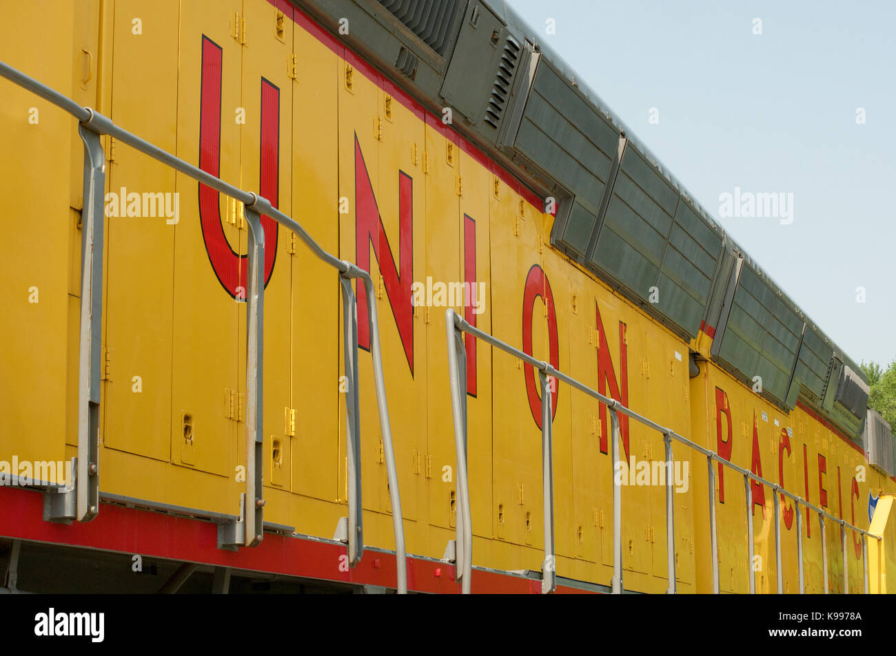 Union Pacific Lokomotive auf dem Display in Omaha, Nebraska, USA Stockfoto