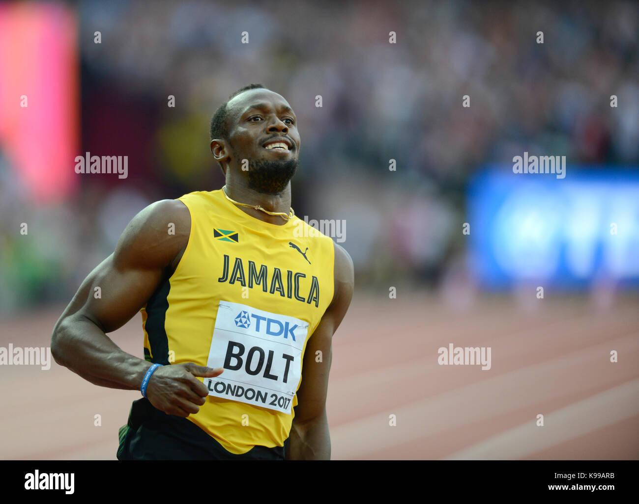 Usain Bolt (Jamaika) - IAAF Leichtathletik WM - London 2017 Stockfoto