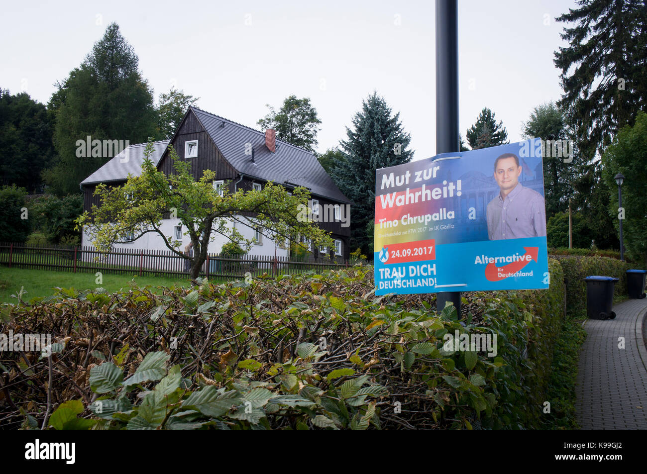 Tino Chrupalla, AfD Wahlkampf Poster Stockfoto