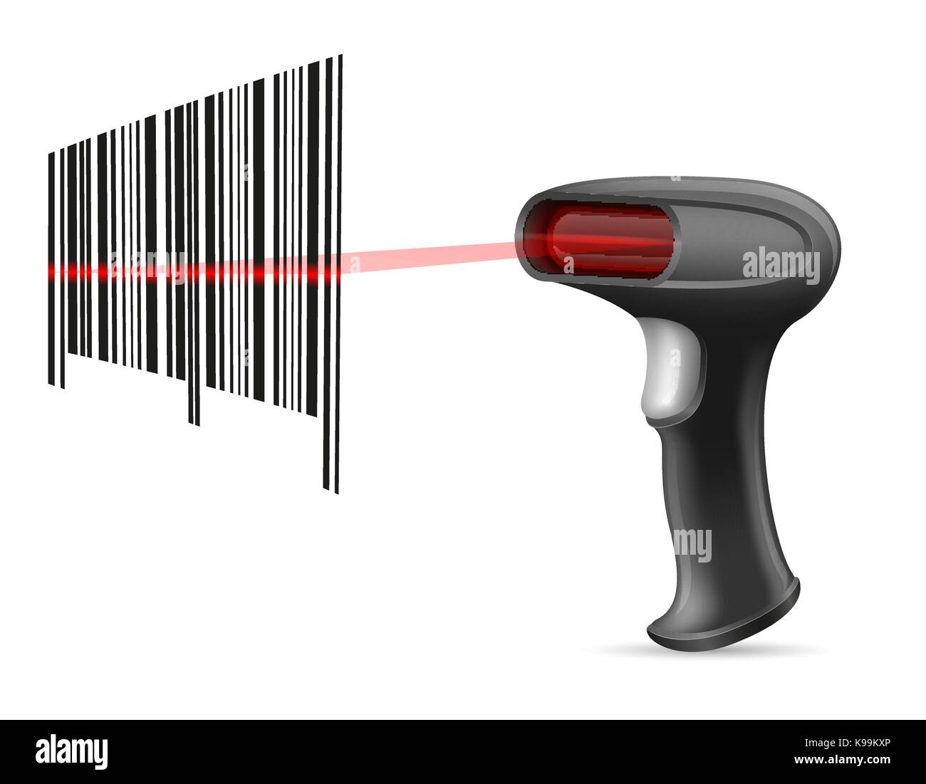 Barcode scanner Vektor Illustration auf weißem Hintergrund Stock Vektor
