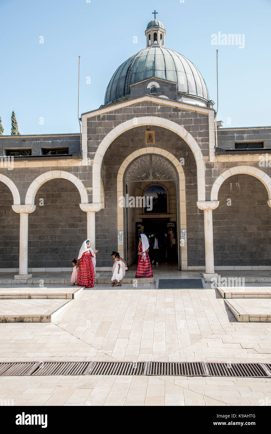 Eritreische Trauung in der Kirche der Seligpreisungen an der nördlichen Küste des Sees Genezareth in Israel. Der traditionelle Ort, wo Jesus gab Stockfoto
