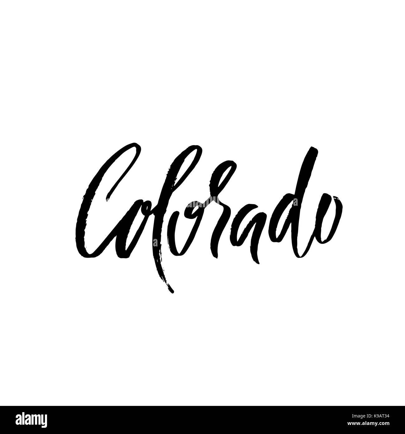 Colorado. Moderne trockene Bürste Schriftzug. Retro Typographie drucken. Vektor handschriftliche Beschriftung. USA Staat. Stock Vektor