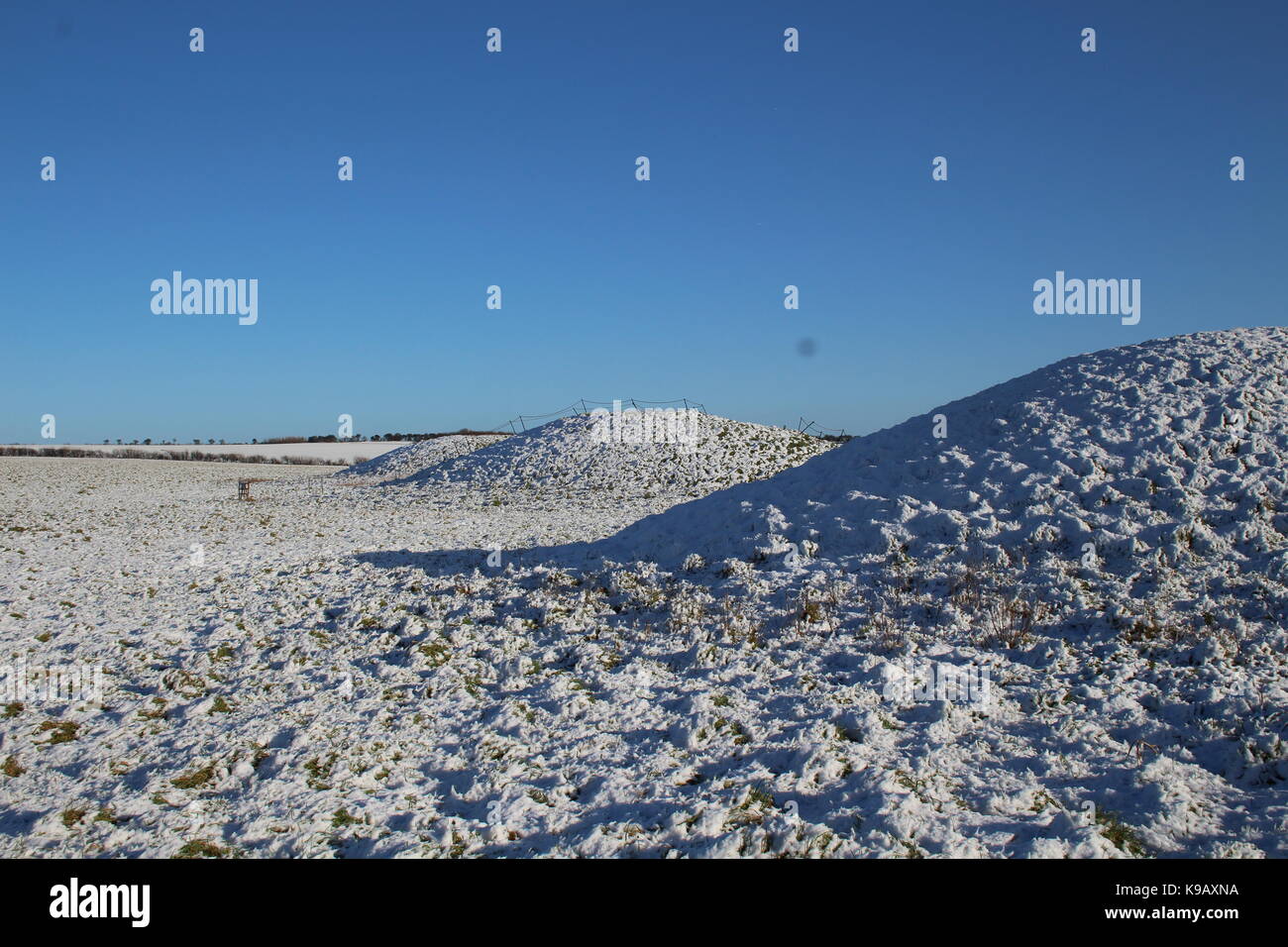Runde Grabhügel aus der Bronzezeit, Avebury, UK Stockfoto