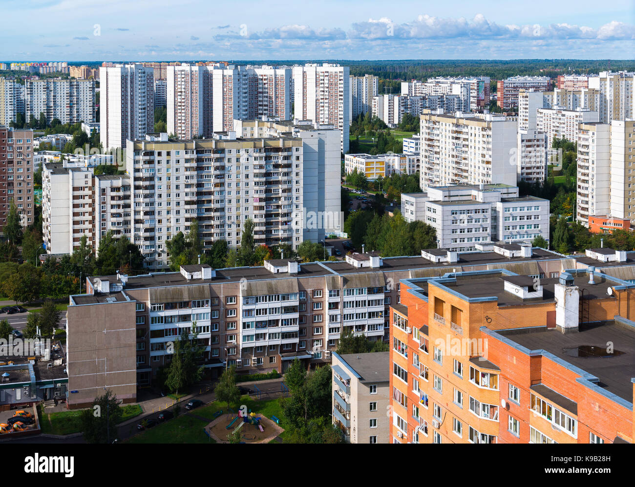 Moskau, Russland - 20. September. 2017. Zelenograd Stadt ist Schlafbereich Stockfoto