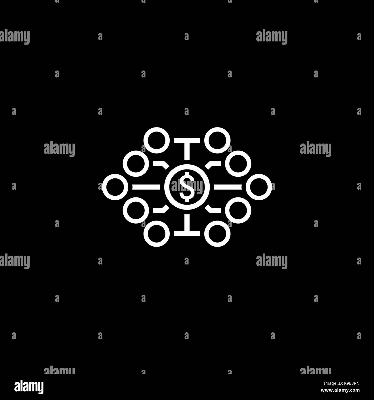 Investieren Diversifizierung Symbol. Flache Bauform. Isolierte Abbildung Stock Vektor