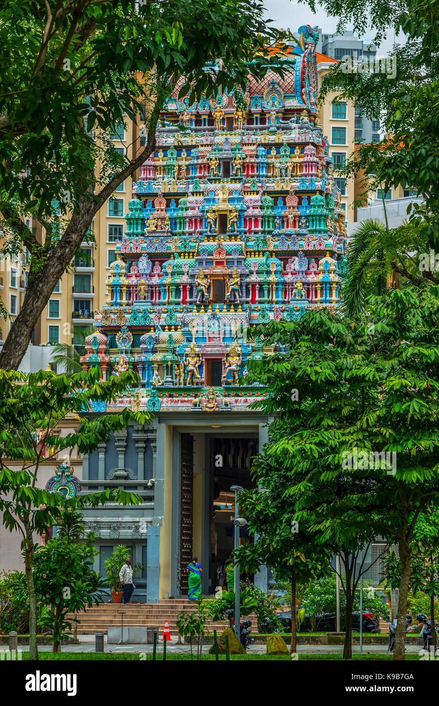 Sri thendayuthapani Tempel, Singapur Stockfoto