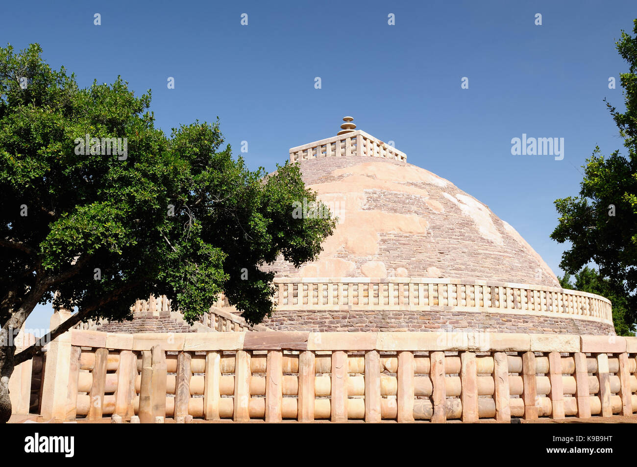 Großen buddhistischen Stupa in Sanchi, Madhya Pradesh, Indien Stockfoto