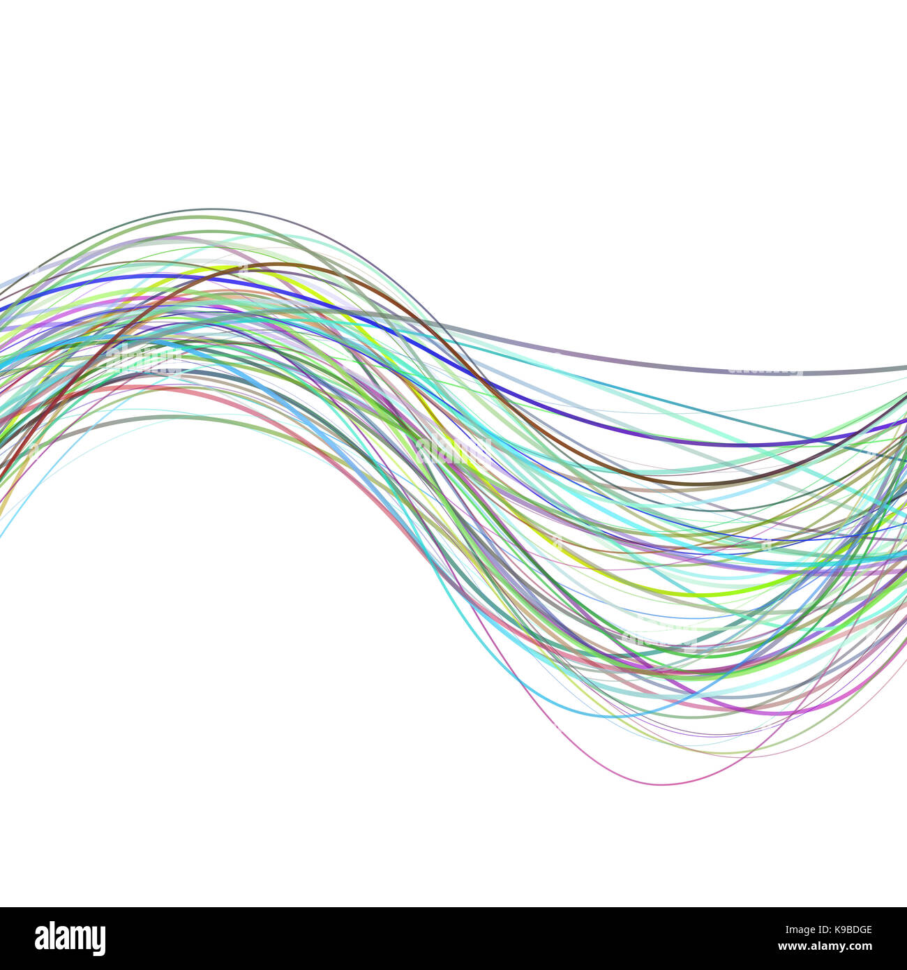 Dynamische abstrakte Welle stripe hintergrund abbildung aus farbigen geschwungene Linien Stockfoto