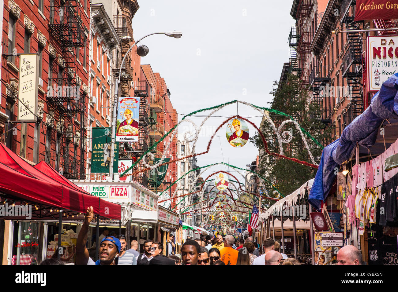 Szenen aus Fest 2017 von San Gennaro aus New York City, Little Italy Stockfoto