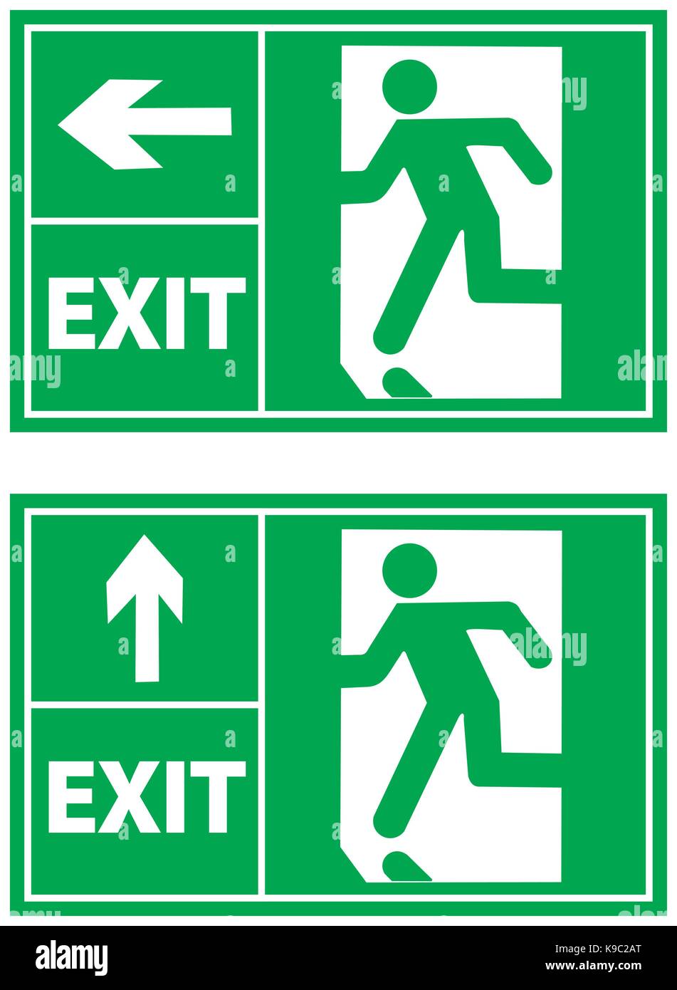 Exit Flucht Hinweisschilder Stock Vektor