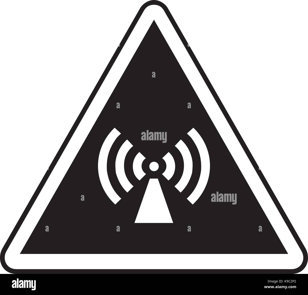 Nichtionisierende Strahlung Warnzeichen Stock Vektor
