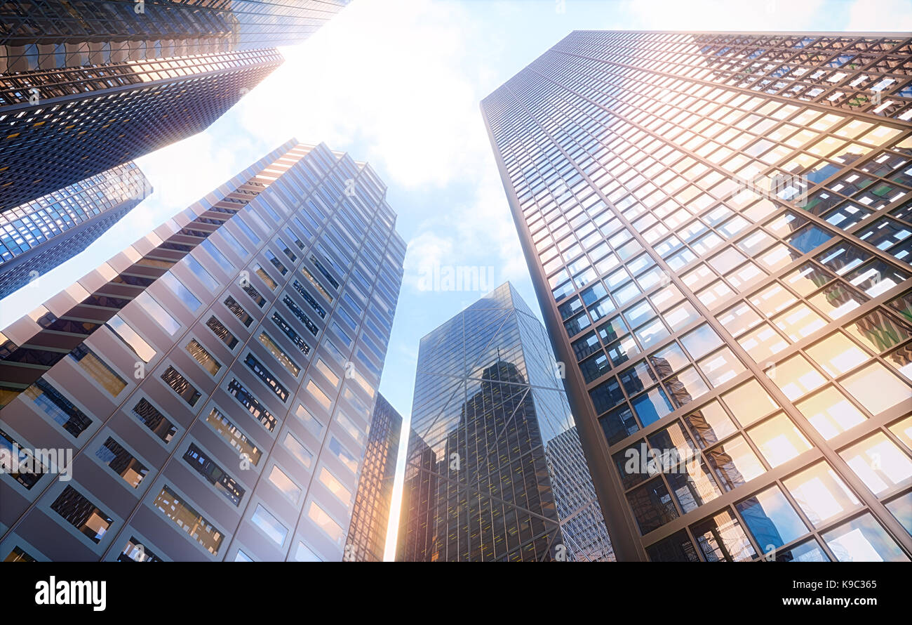 Konzeptionelle Bild von Gebäuden, Perspektive futuristische Vision. Stockfoto