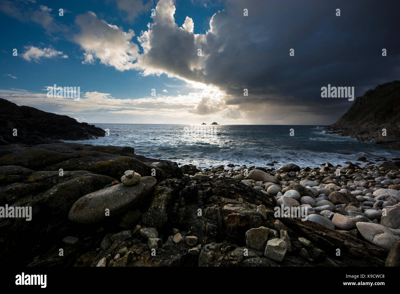 Babybett Tal, Porth Nanven, Babybett Valley Beach Stockfoto