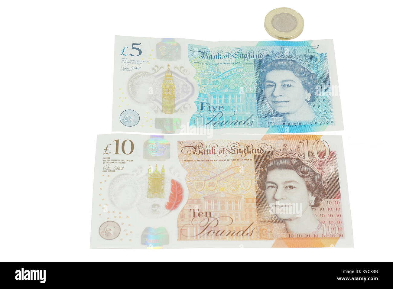 Die neu eingeführte Währung des Vereinigten Königreichs - das Polymer zehn Pfund (£ 10). HINWEIS Stockfoto