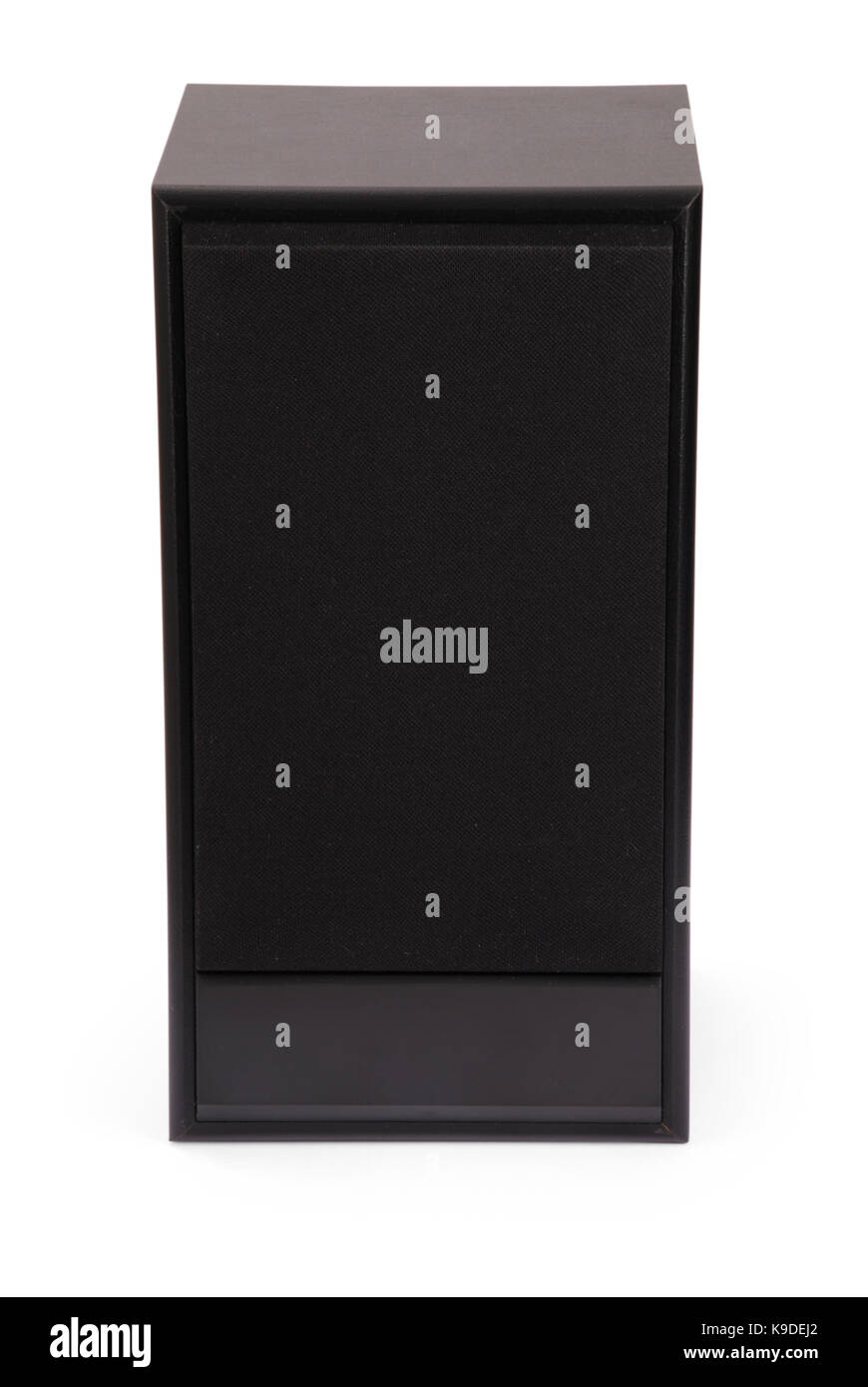 Schwarz-Lautsprecher über den weißen Hintergrund mit weichen Schatten isoliert Stockfoto