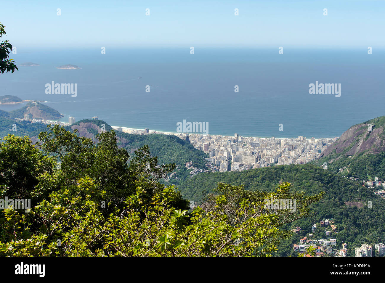 Copacabana - Blick vom Berg Corcovado Stockfoto