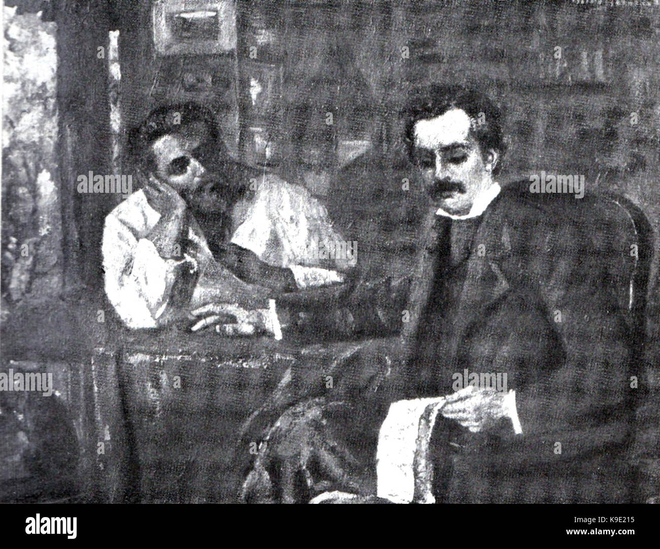 Octav Bancila Creanga si Eminescu (1920) Stockfoto