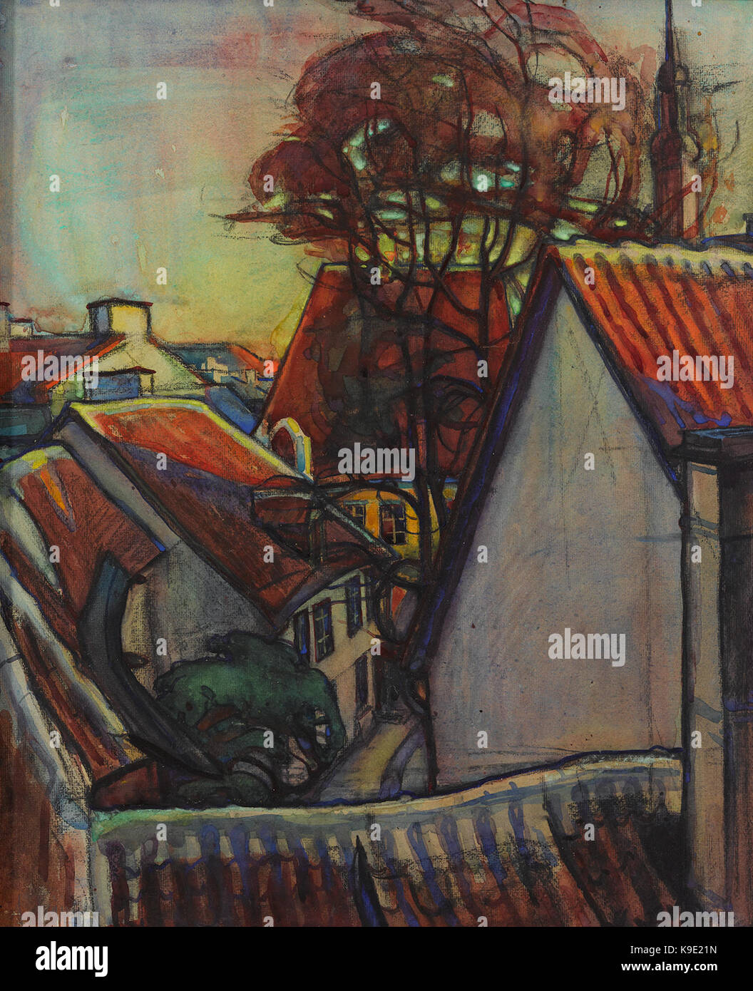 Nikolai Triik. Vaade aknast. 1914 Stockfoto