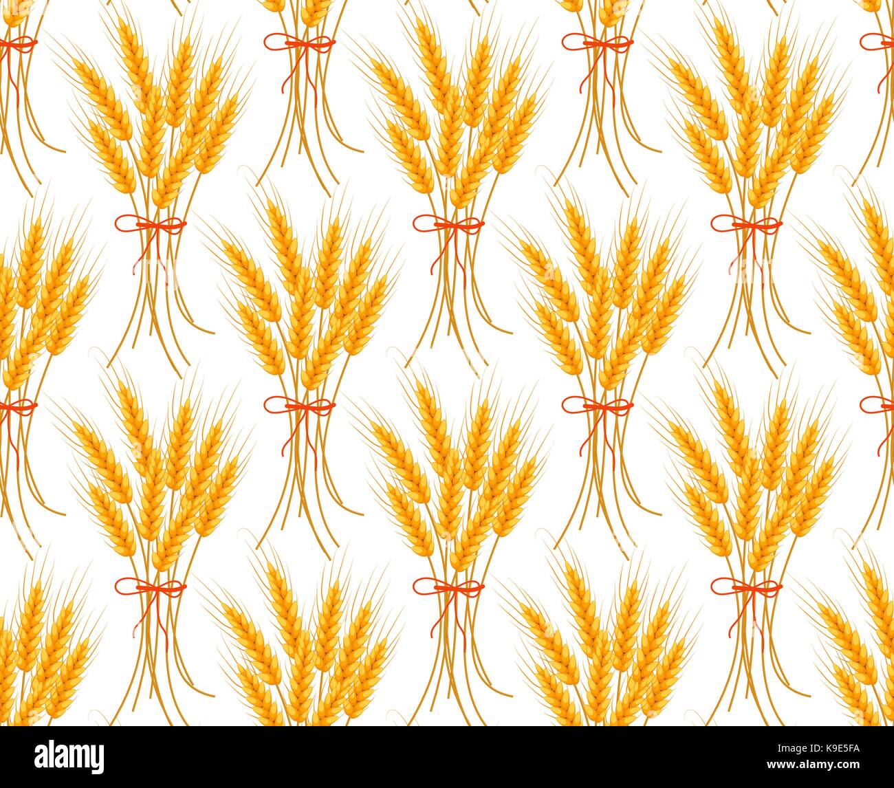 Weizen nahtlose Muster. Ährchen wiederholende Textur, endlose Hintergrund. Vector Illustration. Stock Vektor