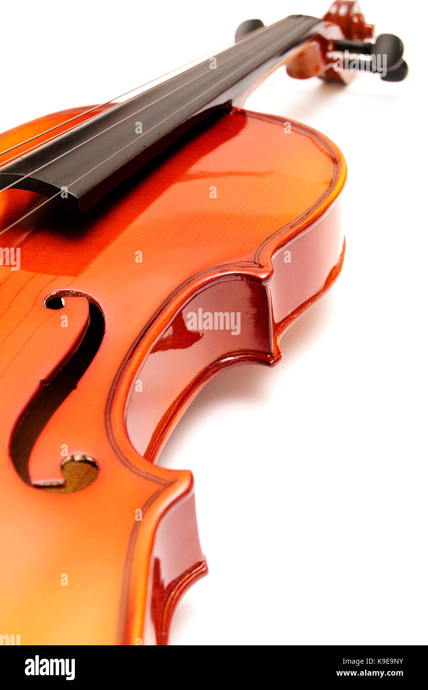 Klassische Violine isoliert Stockfoto