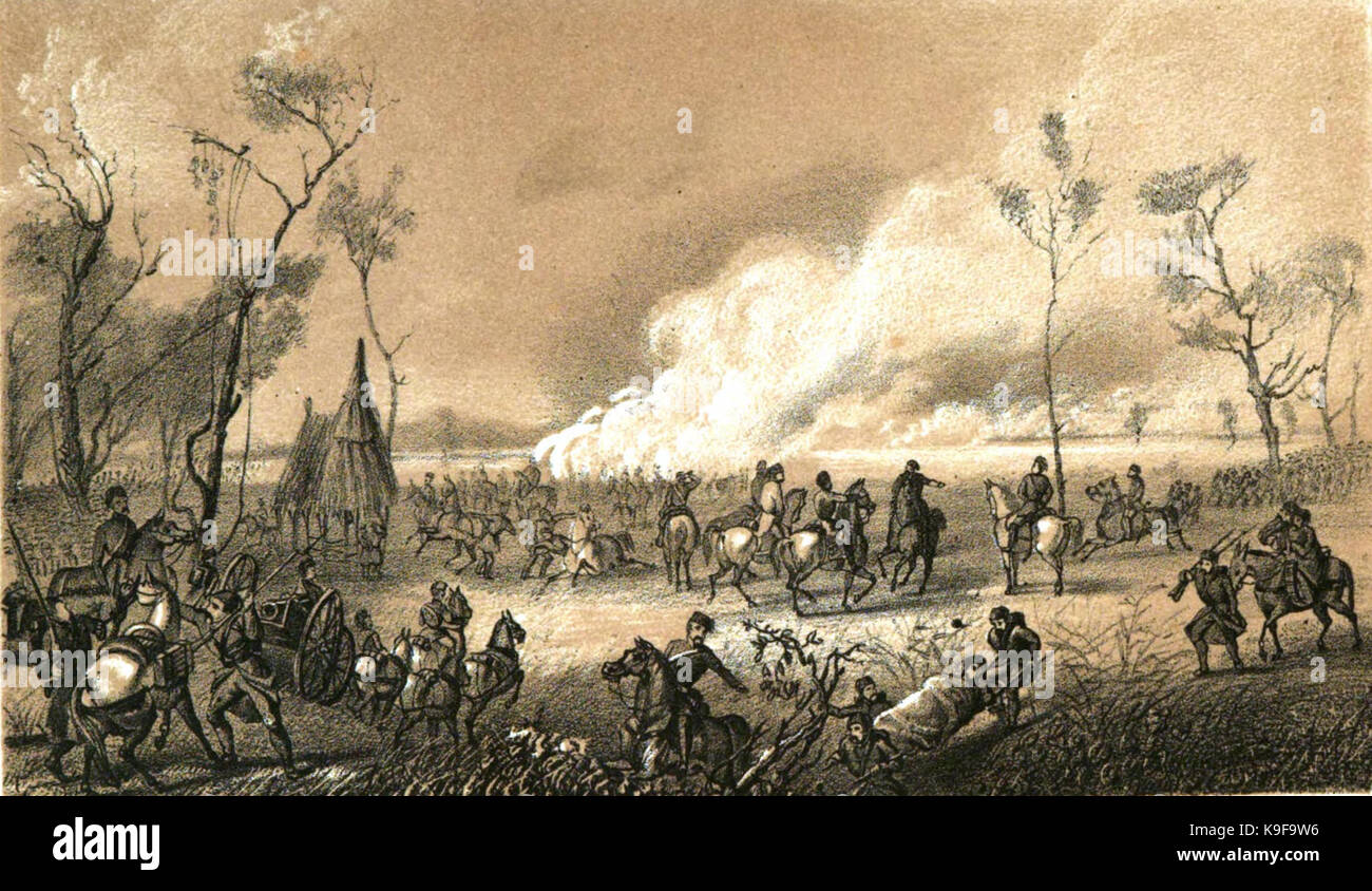 Merr Zuther Del'. Die Schlacht der Ingour. Laurence Oliphant. Die Trans-Kaukasischen Kampagne der türkischen Armee unter Omer Pascha. 1856 Stockfoto