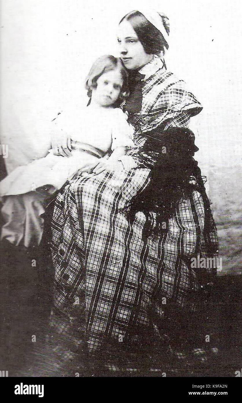 Maria Adelaide von Österreich, Königin von Sardinien mit ihrer Tochter Maria Pia Stockfoto