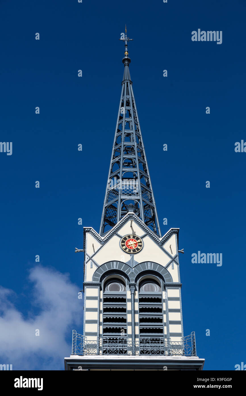 Fort-de-France, Martinique. Turm von St. Louis Kathedrale. Stockfoto