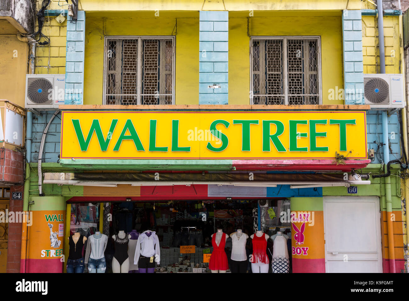 Fort-de-France, Martinique. Clothing Store Front, Rue de la Republique. Stockfoto