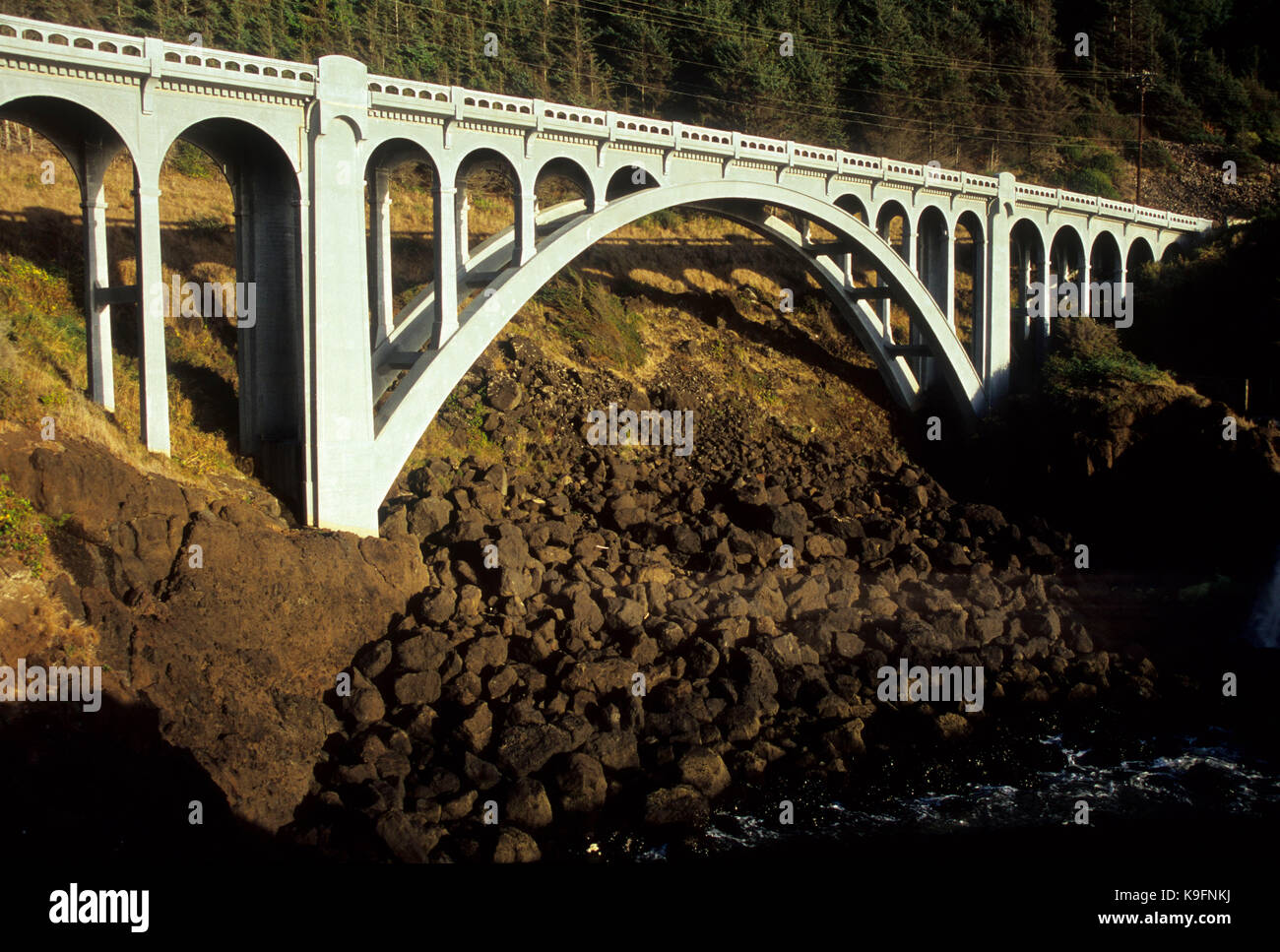 Rocky Creek Bridge, Lincoln County, Oregon Stockfoto