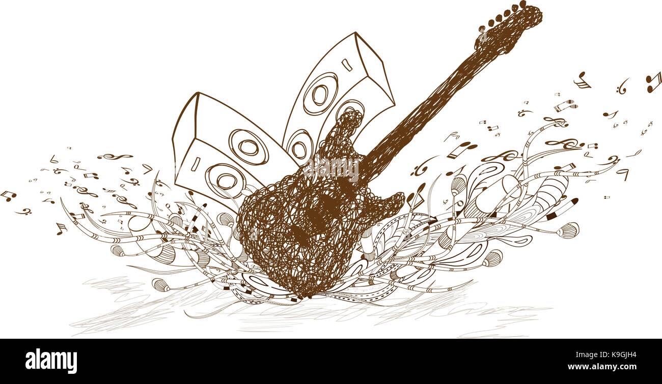Gitarre Kunst Musik Stock Vektor