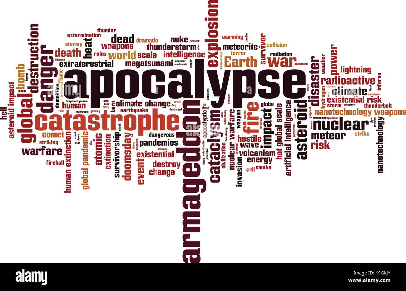 Apokalypse Wort cloud Konzept. Vector Illustration Stock Vektor