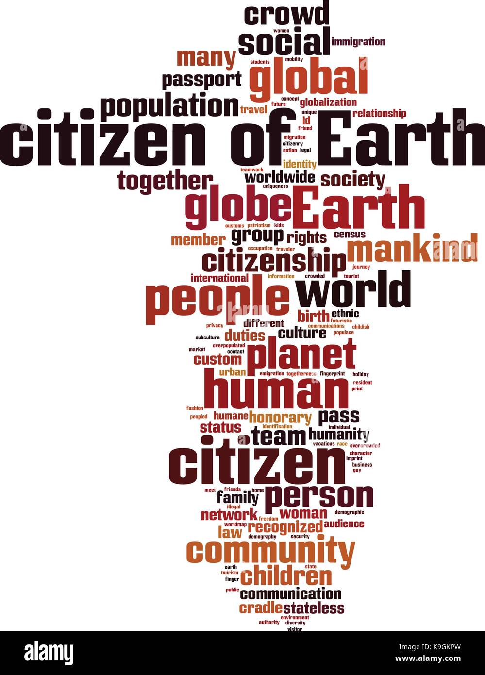 Bürger der Erde Wort cloud Konzept. Vector Illustration Stock Vektor