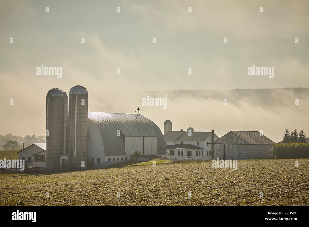 Amish Farm im Big Valley Region in der Nähe von Belleville, Pennsylvania Stockfoto