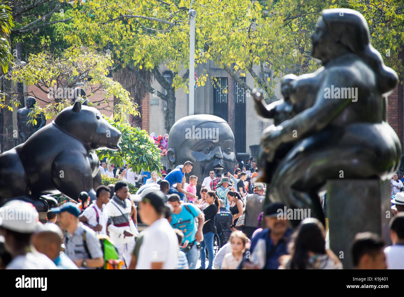 Botero Plaza, Medellin, Kolumbien Stockfoto