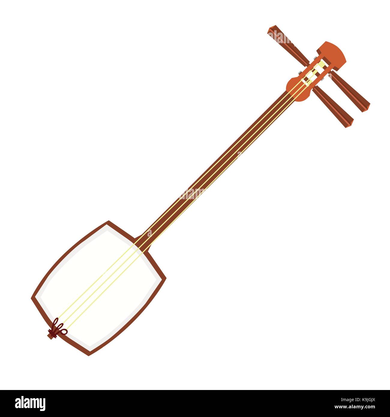 Vector Illustration traditionelle Japanische sting Instruments shamisen. Stock Vektor