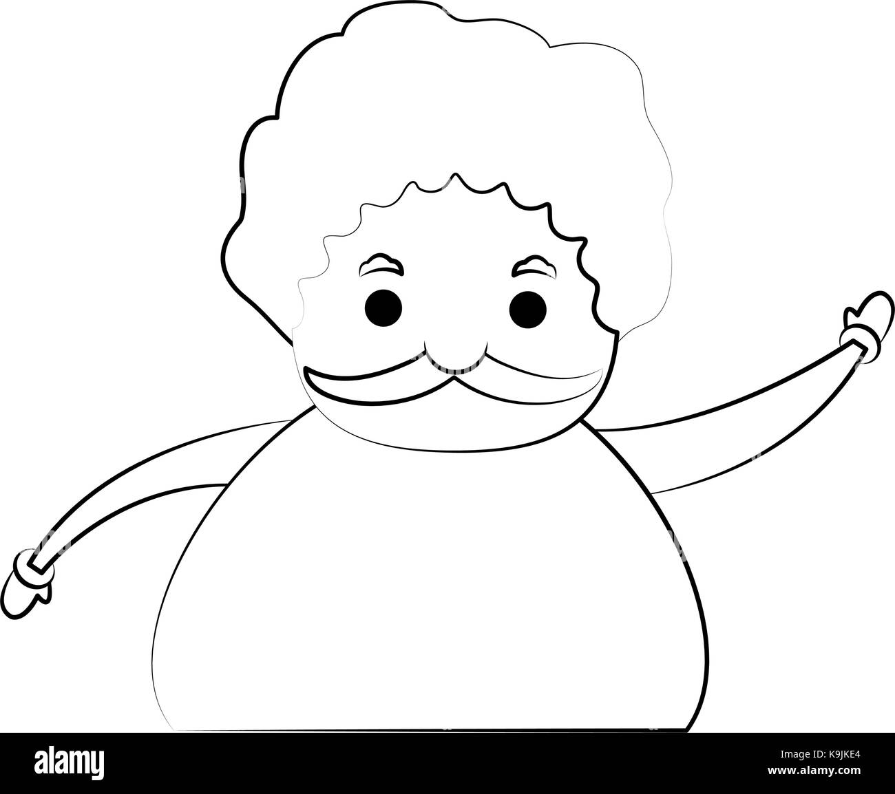 Mann mit Schnurrbart Cartoon Stock Vektor