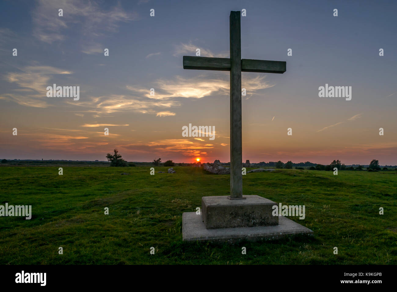Sonnenuntergang Benets Abbey Norfolk Broads/Ostküste/England/UK/Britische Iseles Stockfoto