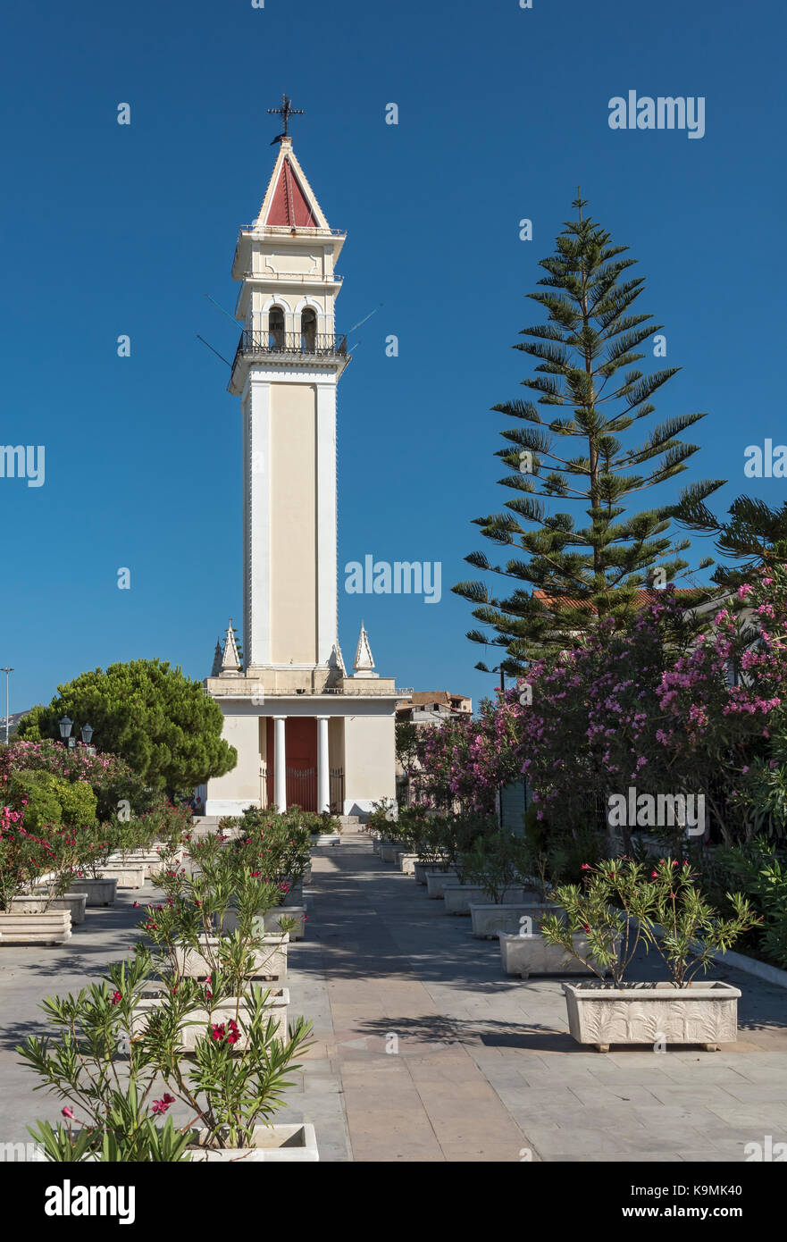 Turm von St. Dionysios Kirche, Zakynthos, Zakynthos Insel, Griechenland Stockfoto