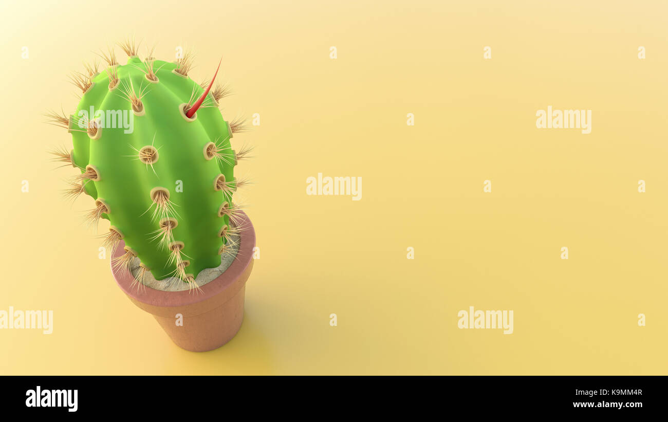 Cactus mit einem roten Dorn Stockfoto